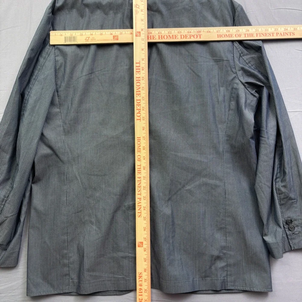 Alfani Mens XL Blue Pinstripe Two Button Blazer Cotton Blend Stretch Jacket